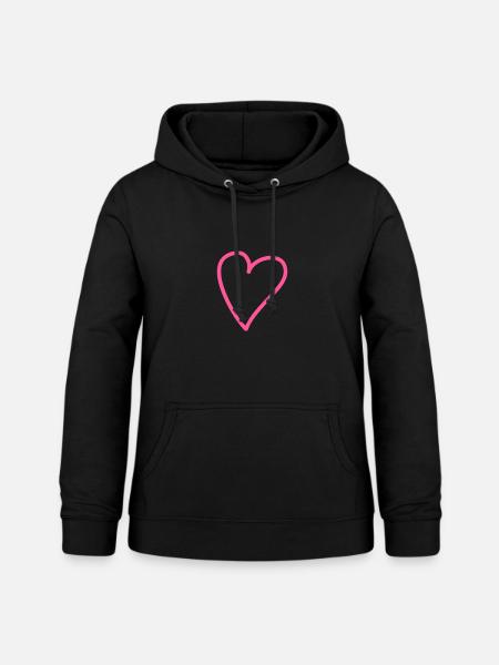Herz Rosa - Frauen Hoodie - Schwarz