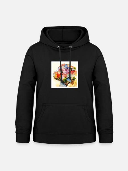 Optische Täuschung - Abstrakte Kunst - Frauen Hoodie - Schwarz