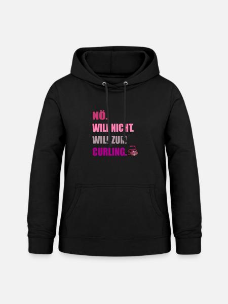 WINTERSPORT CURLING Eisstockschießen - Frauen Hoodie - Schwarz