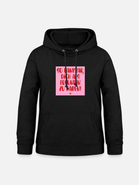 DANKBAR FREUNDSCHAFT HERZ - Frauen Hoodie - Schwarz