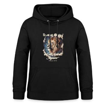 Löwe Bibelvers Christlich - Frauen Hoodie - Schwarz - Vorne - AI Model Female 172 light (172cm)