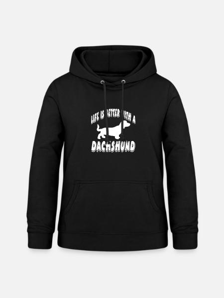 Dackel - Frauen Hoodie - Schwarz