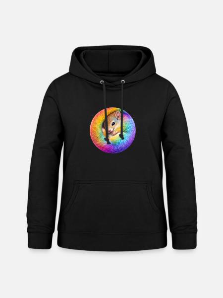 Regenbogen-Eichhörnchen - Frauen Hoodie - Schwarz
