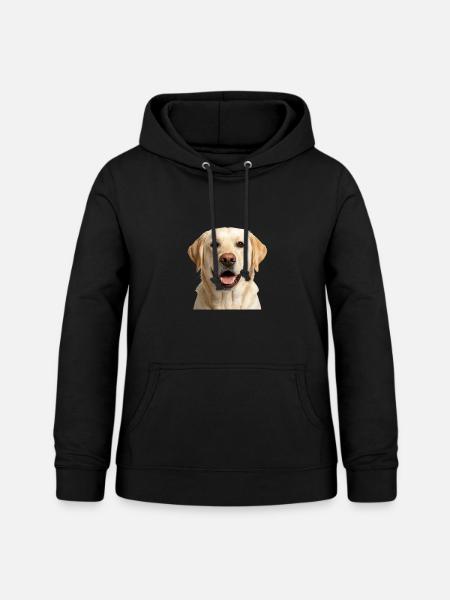 Glücklicher beige Labradorhund - Frauen Hoodie - Schwarz
