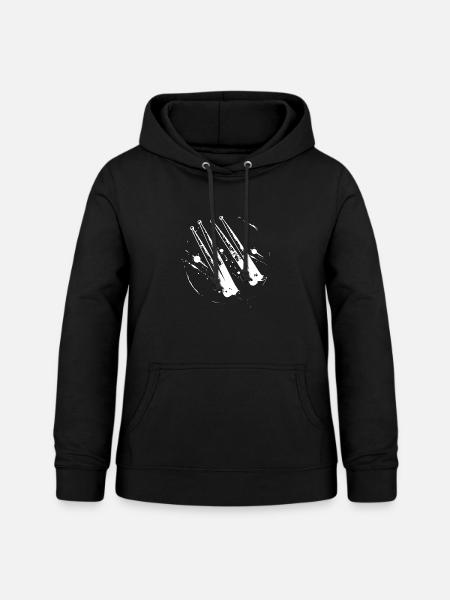 Drumsticks Zeichnung - Frauen Hoodie - Schwarz