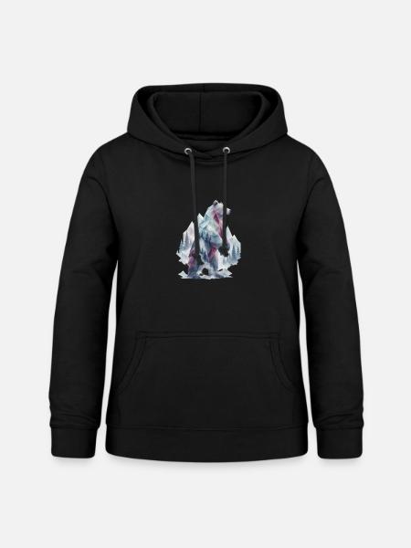 Polygonbär im Gebirge - Frauen Hoodie - Schwarz