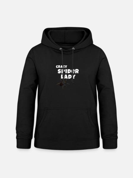Crazy Spider Lady - Spinnen Liebhaberin - Frauen Hoodie - Schwarz