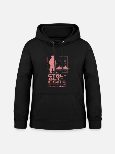 Cyberpunk Skyline CTRL ALT ESC - Frauen Hoodie - Schwarz