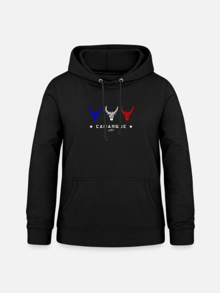 Roter weißer blauer Stier - Frauen Hoodie - Schwarz