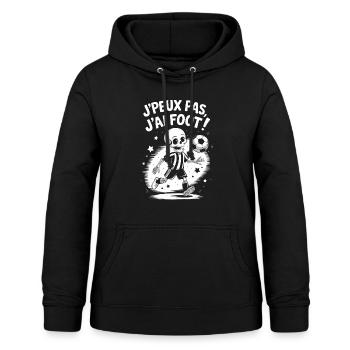 J' peux pas j'ai foot ! - Sweat à capuche Femme - noir - Devant - AI Model Female 172 light (172cm)