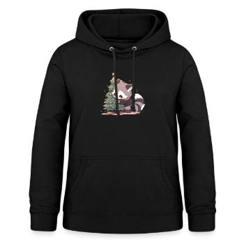 Raccoon christmastree - Frauen Hoodie - Schwarz - Vorne - AI Model Female 172 light (172cm)