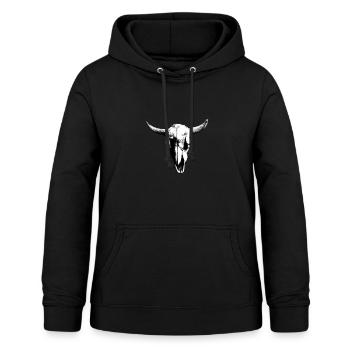 skull skull bull head bones - Women's Hoodie - black - Front - AI Model Female 172 light (172cm)
