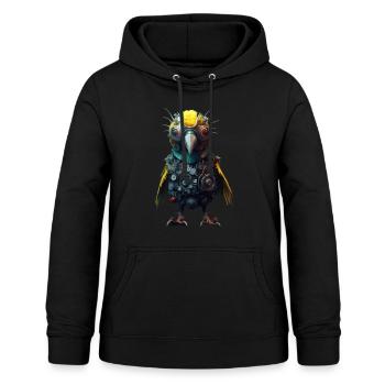 Süsser Steampunk Vogel - Frauen Hoodie - Schwarz - Vorne - AI Model Female 172 light (172cm)
