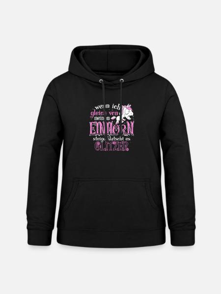 Einhorn Glitzer - Frauen Hoodie - Schwarz