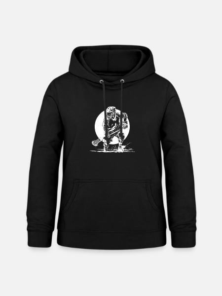 Lacrossespieler Skizze - Frauen Hoodie - Schwarz