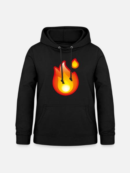 Smiley Fire - Frauen Hoodie - Schwarz