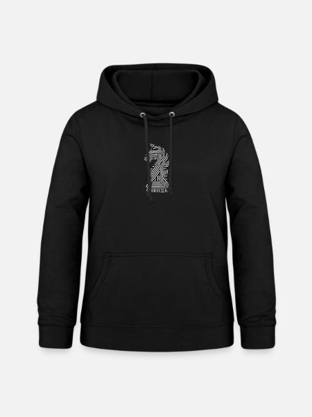 Horse Head Chess Piece Pattern Head Gift Idea - Women's Hoodie - black