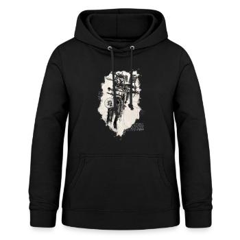 Dessin Steampunk - Sweat à capuche Femme - noir - Devant - AI Model Female 172 light (172cm)