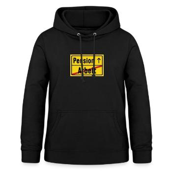 PENSION - ARBEIT - Frauen Hoodie - Schwarz - Vorne - AI Model Female 172 light (172cm)