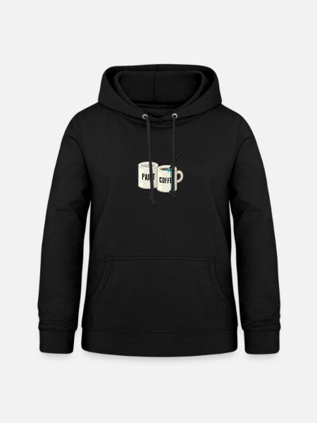Kaffeefarbe - Frauen Hoodie - Schwarz