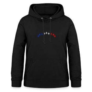 Patrouille de France meeting aérien armée de l'air - Sweat à capuche Femme - noir - Devant - AI Model Female 172 light (172cm)
