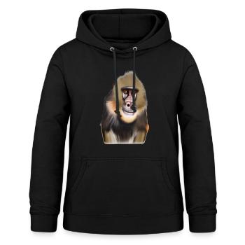 Singe Mandrill - Sweat à capuche Femme - noir - Devant - AI Model Female 172 light (172cm)