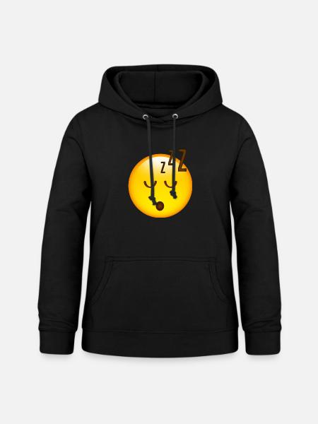 Smiley Sleeping - Frauen Hoodie - Schwarz