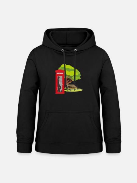 Telefonzelle im Park - Frauen Hoodie - Schwarz