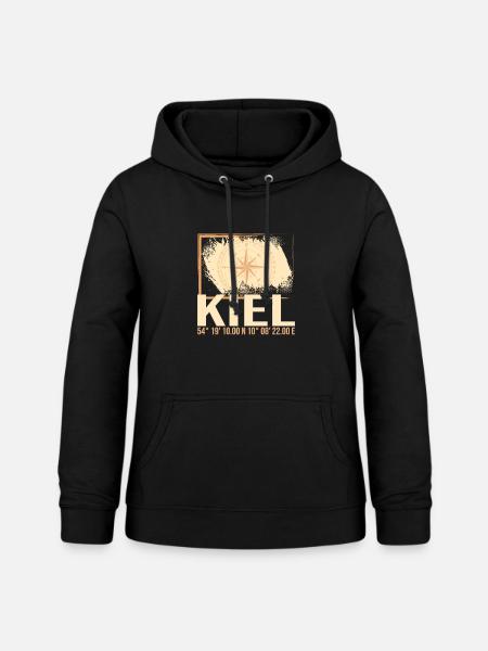 Kiel Koordinaten - Frauen Hoodie - Schwarz