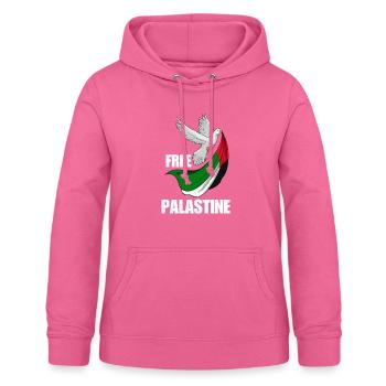Free Palestine Design – Déclaration pour la paix - Sweat à capuche Femme - rose - Devant - AI Model Female 172 light (172cm)