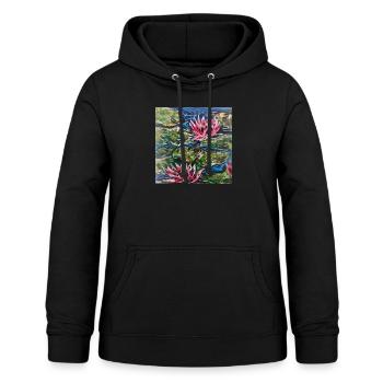 Seerosen - Frauen Hoodie - Schwarz - Vorne - AI Model Female 172 light (172cm)