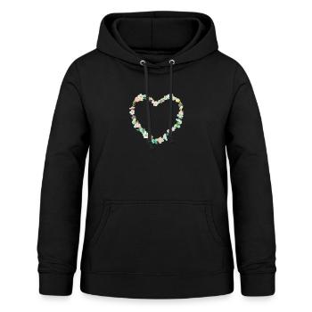 Couronne de fleurs - Sweat à capuche Femme - noir - Devant - AI Model Female 172 light (172cm)