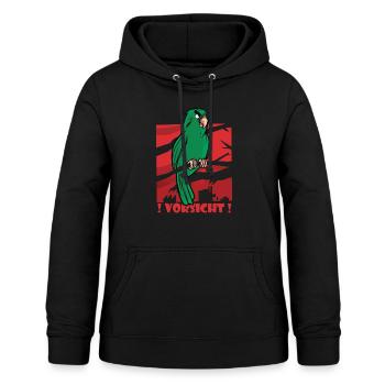 Vorsicht bissiger Vogel - Frauen Hoodie - Schwarz - Vorne - AI Model Female 172 light (172cm)