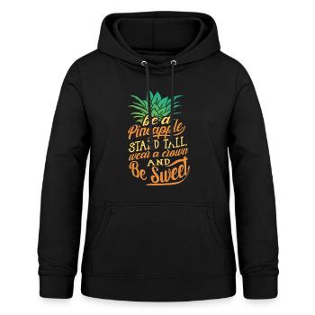 Ananas Sort Drôle - Sweat à capuche Femme - noir - Devant - AI Model Female 172 light (172cm)