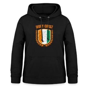 Côte d’Ivoire - Sweat à capuche Femme - noir - Devant - AI Model Female 172 light (172cm)