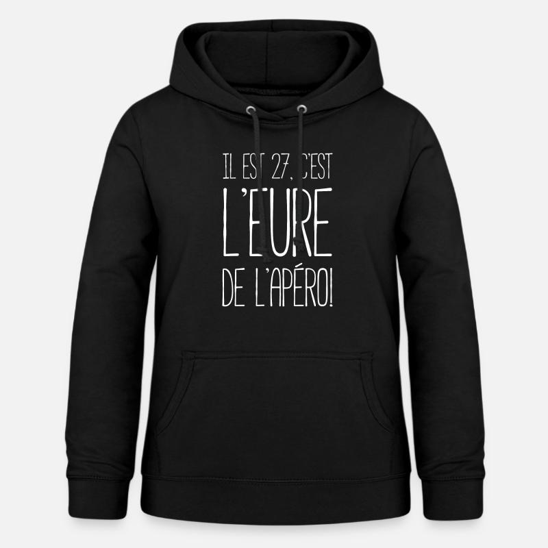 Il est 27, c'est l'Eure de l'apéro (blanc) - Sweat à capuche Femme - noir