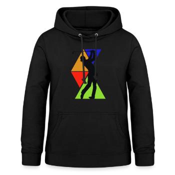 GolfSpieler - Frauen Hoodie - Schwarz - Vorne - AI Model Female 172 light (172cm)