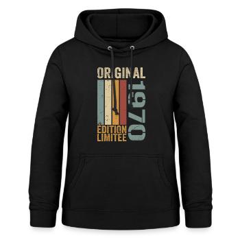 1970 | Limited Edition Geburtstagsgeschenk 1970 - Frauen Hoodie - Schwarz - Vorne - AI Model Female 172 light (172cm)