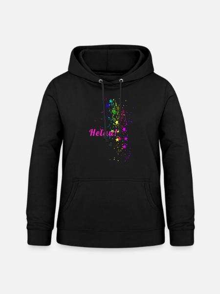 Helau, Konfetti, karneval, Sterne - Frauen Hoodie - Schwarz