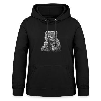 Die Teddybär-Skizze - Frauen Hoodie - Schwarz - Vorne - AI Model Female 172 light (172cm)