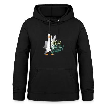 moin, Norddeutscher Gruss, hallo auf Norddeutsch - Frauen Hoodie - Schwarz - Vorne - AI Model Female 172 light (172cm)