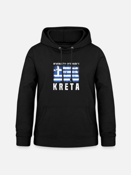 Kreta Koordinaten - Frauen Hoodie - Schwarz