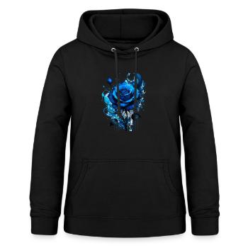 tinte,blaue Rose,illustration,malerei,graffiti - Frauen Hoodie - Schwarz - Vorne - AI Model Female 172 light (172cm)