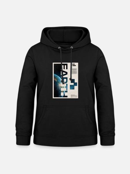 Earth Split Poster-Design - Frauen Hoodie - Schwarz