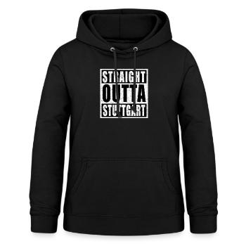 Straight outta Stuttgart - Frauen Hoodie - Schwarz - Vorne - AI Model Female 172 light (172cm)