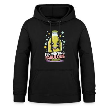 Boisson fermentée drôle dessin animé - Sweat à capuche Femme - noir - Devant - AI Model Female 172 light (172cm)