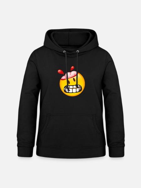 Smiley Brain - Frauen Hoodie - Schwarz