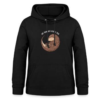 Ma langue te lèche Pangolin - Sweat à capuche Femme - noir - Devant - AI Model Female 172 light (172cm)