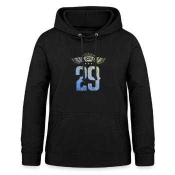 29 Zahl Krone - Frauen Hoodie - Schwarz - Vorne - AI Model Female 172 light (172cm)