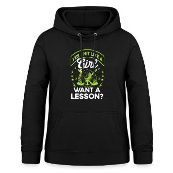 Hit wie Mädchen will eine Lektion Golfspieler Golf - Frauen Hoodie - Schwarz - Vorne - AI Model Female 172 light (172cm)